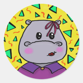 party rhino classic round sticker