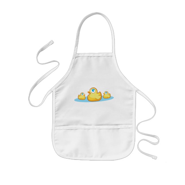 Party rubber duckies in lake apron (Front)