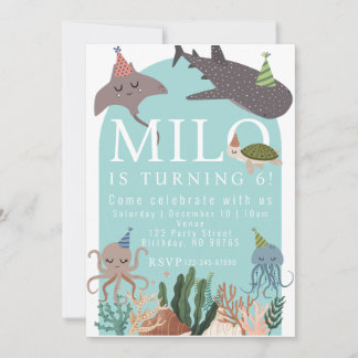 Party (Sea) Animals Birthday Invitation