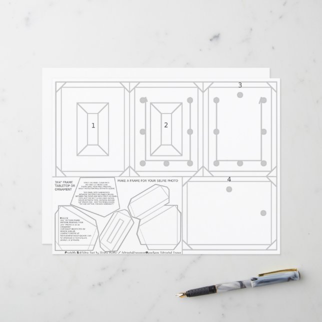 Party Selfie Frame Ornament Table Card 2x3 Photo (Front/Back In Situ)