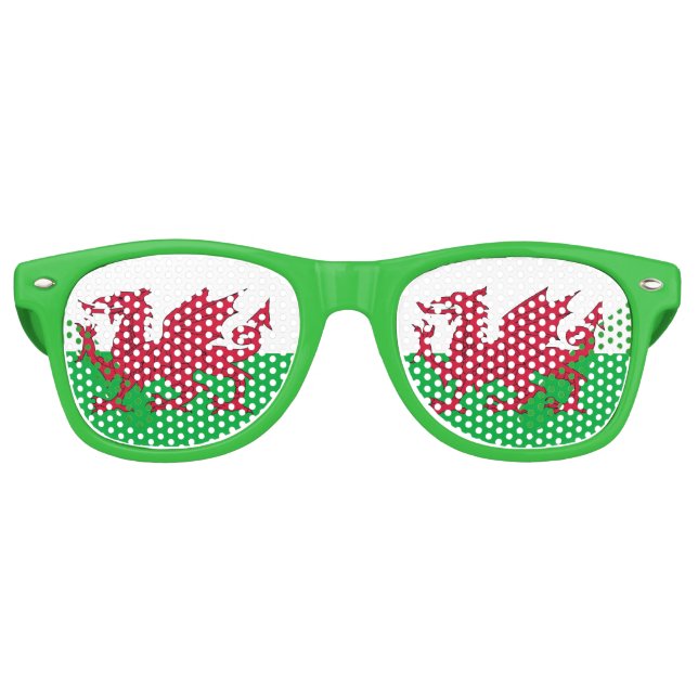 Party Shades Sunglasses - Wales flag, UK (Front)