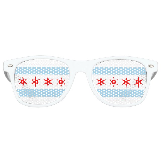 Party Shades Sunglasses with flag of Chicago, USA (Front)
