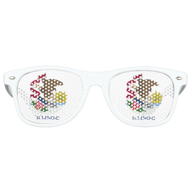 Party Shades Sunglasses with flag of Illinois, USA (Front)