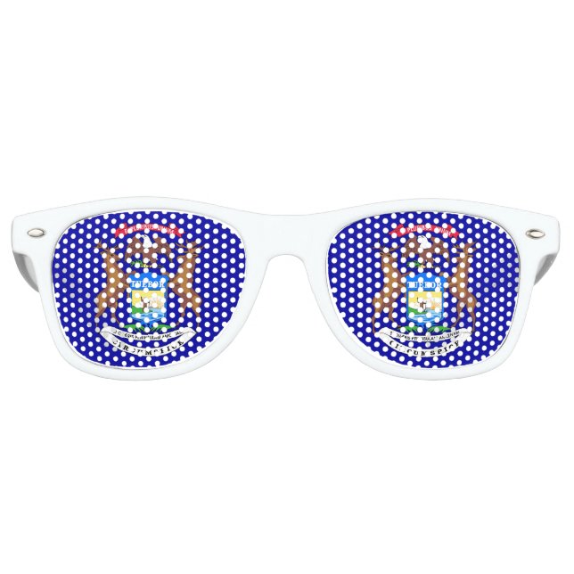 Party Shades Sunglasses with flag of Michigan, USA (Front)