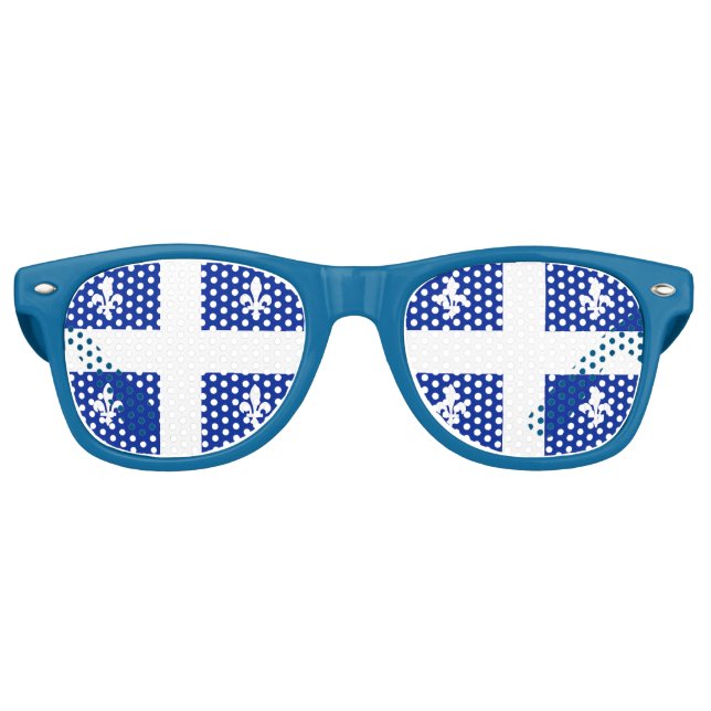 Party Shades Sunglasses with flag of Quebec (Front)