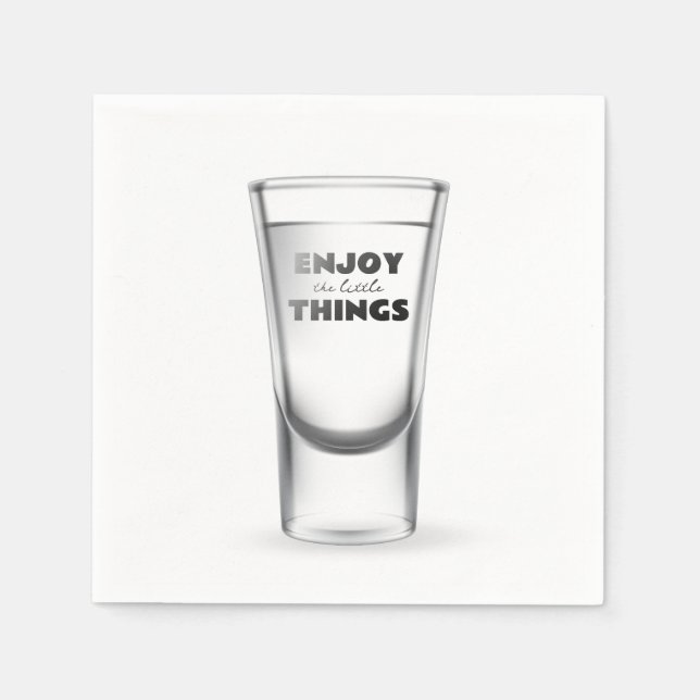 Party Shot Glass With Text Napkin (Front)