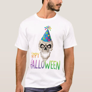 Party Skull with Colorful Halloween T-Shirt
