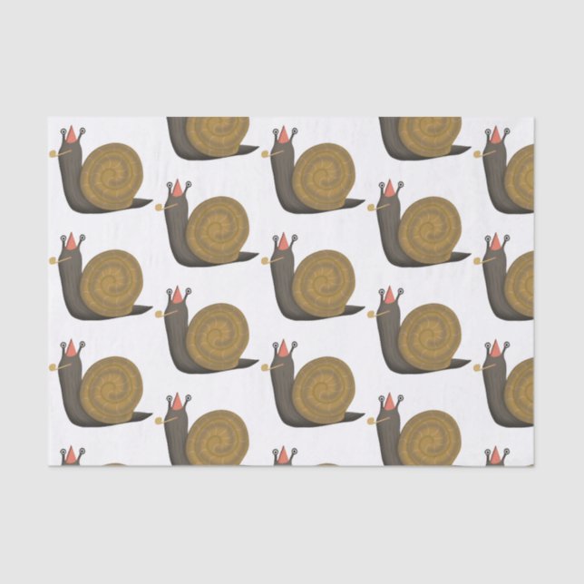 Party Snail Illustration Tissue Paper (Front)