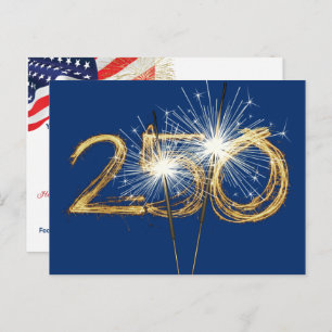 Party Sparklers For America's 250th Birthday Postcard