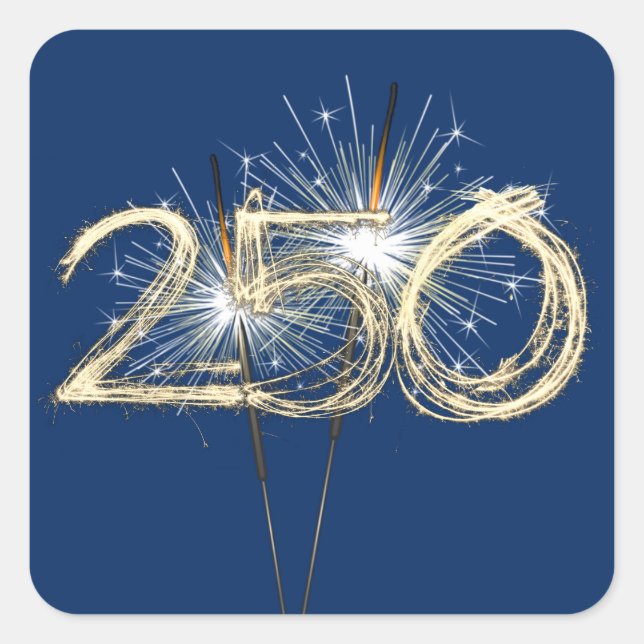 Party Sparklers For America's 250th Birthday Square Sticker (Front)