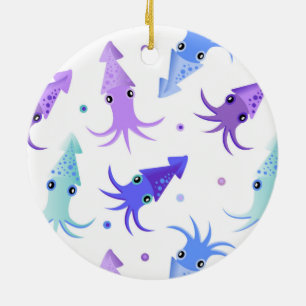 Party Squid Pattern Ceramic Tree Decoration