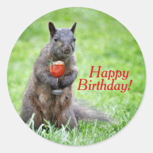 Party Squirrel Birthday Stickers