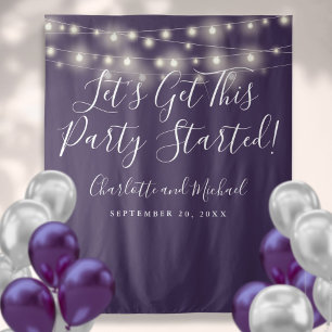 Party Started Lights Purple Photo Backdrop Tapestry