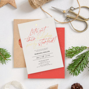 Party Started Script Red Christmas Holiday Party