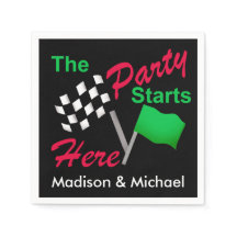 Party Starts Here Race Flag Name Personalised