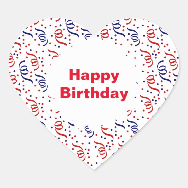 Party Streamers Heart Sticker (Front)