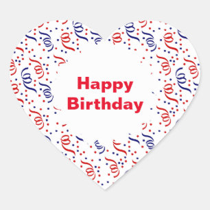 Party Streamers Heart Sticker