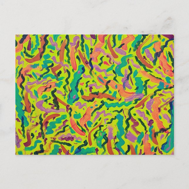 Party Streamers on Yellow  Postcard (Front)