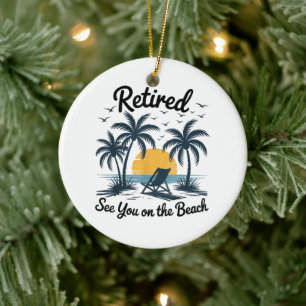 Party Summer Retired See You On The Beach Ceramic Tree Decoration