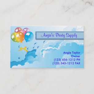 Party Supplies & Balloons Business Card