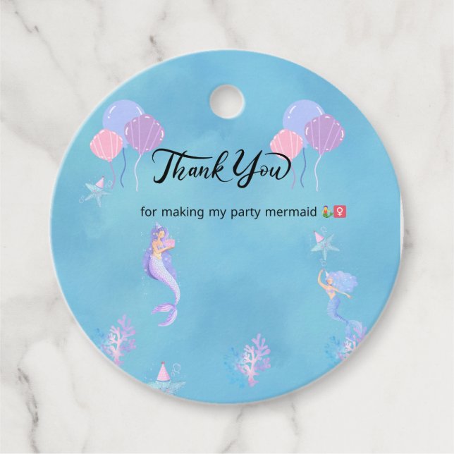 Party supplies  favour tags (Front)