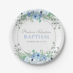 Party supplies Tableware Baptism Baby Boy Paper Plate