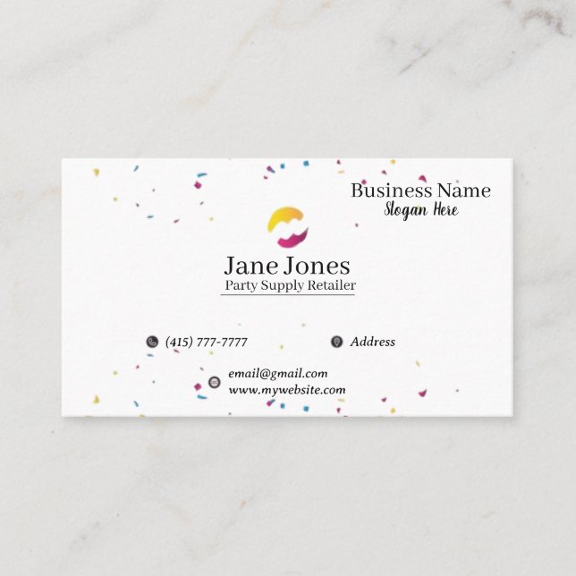 Party Supply Retailer Business Cards 19  (Front)