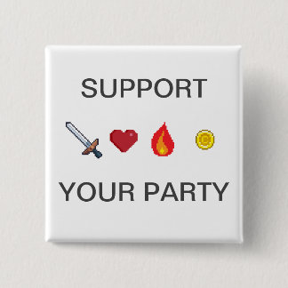Party Supporter 15 Cm Square Badge