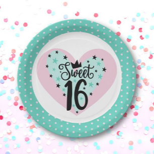Party! Sweet 16 Birthday Paper Plate