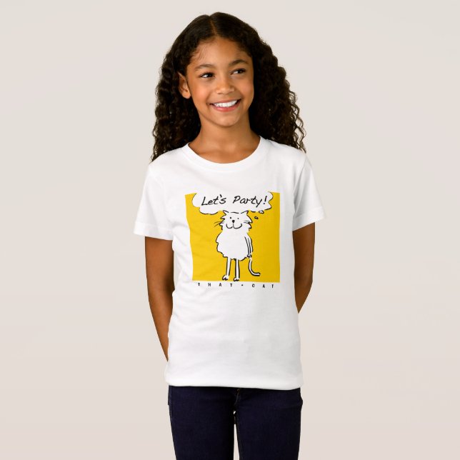 Party t-shirt with a funny cat design (Front Full)