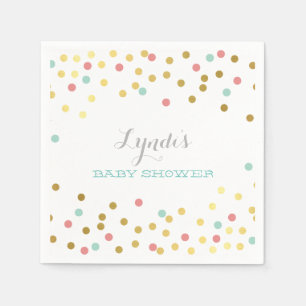 PARTY TABLE BABY SHOWER confetti gold mint coral Napkin