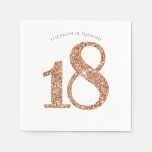 PARTY TABLE LARGE AGE modern 18 rose gold glitter Napkin