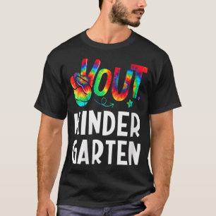 Party Tie Dye Graduation Peace Sign Hand Out Kinde T-Shirt