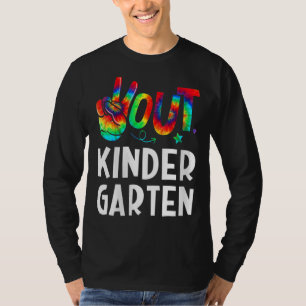 Party Tie Dye Graduation Peace Sign Hand Out Kinde T-Shirt