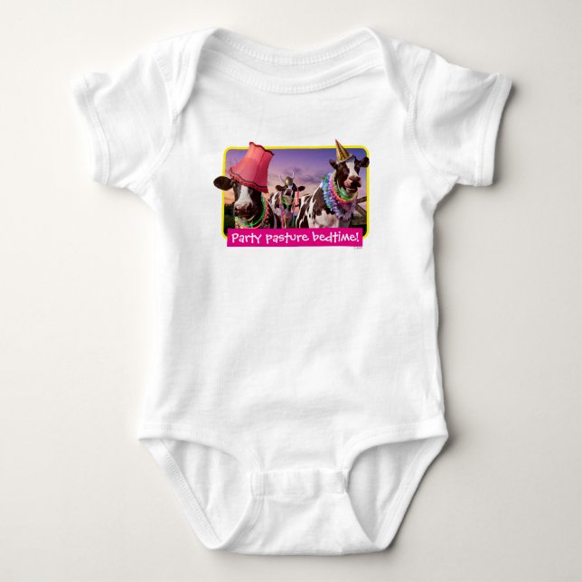 Party 'Til The Cows Come Home Baby Bodysuit (Front)