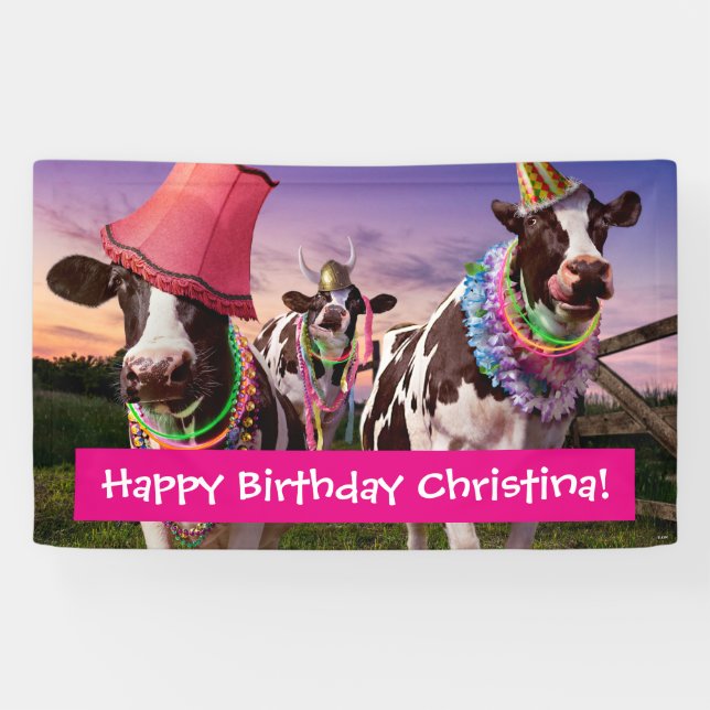 Party 'Til The Cows Come Home Banner (Horizontal)