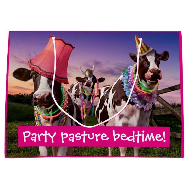 Party 'Til The Cows Come Home Large Gift Bag (Front)