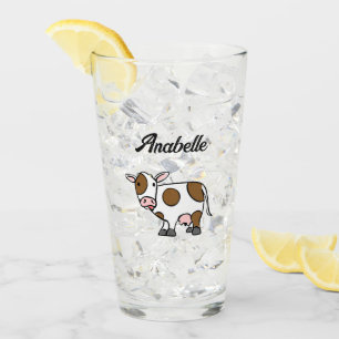 Party Till the Me Comes Home – Funny Cartoon Cow Glass
