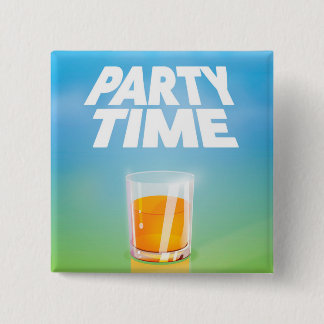 Party Time 15 Cm Square Badge