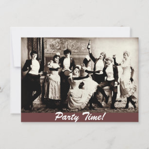 Party Time Antique Women Celebrating Invites