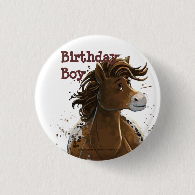 Party Time Appaloosa Horse 3 Cm Round Badge (Front)