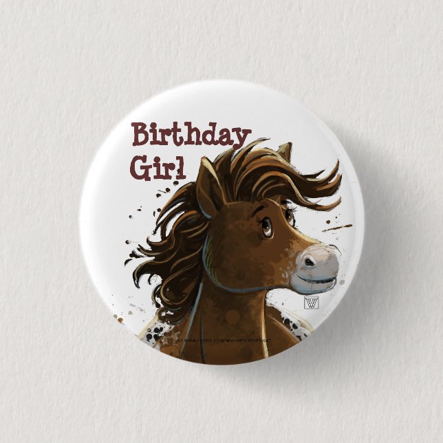 Party Time Appaloosa Horse 3 Cm Round Badge (Front)