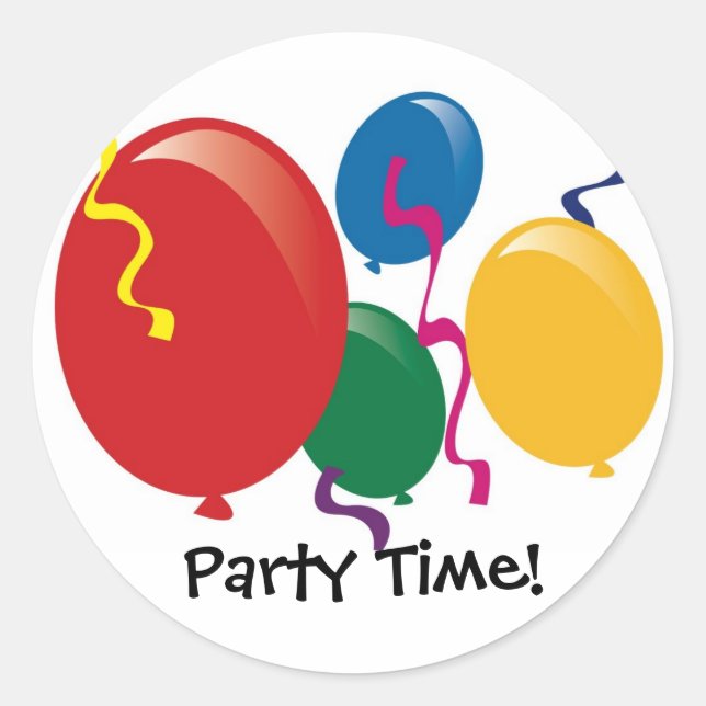 Party Time Balloons Stickers (Front)