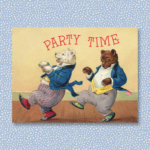 Party Time Bears Postcard