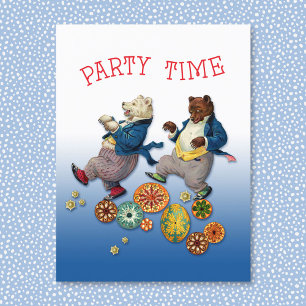 Party Time Bears Postcard