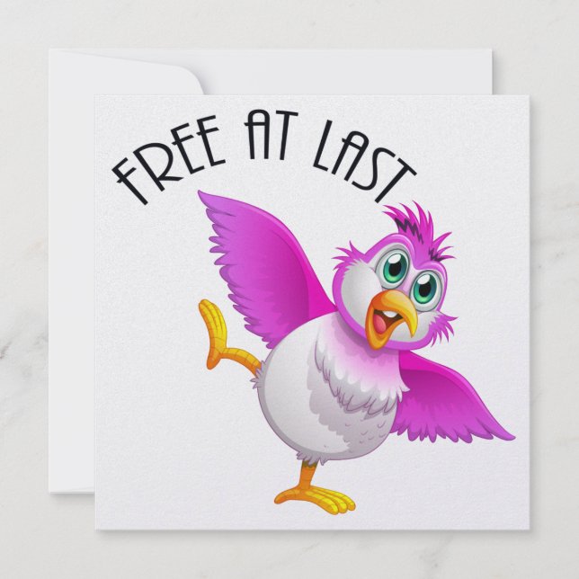 Party Time Bird - Free At Last Invitation (Front)