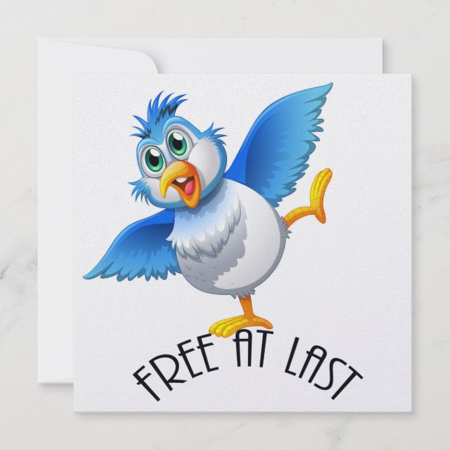 Party Time Bird - Free At Last Invitation (Front)