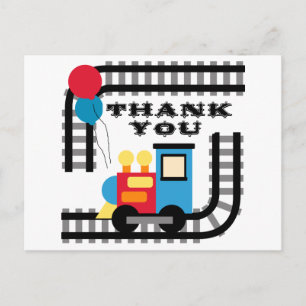 Party Time Birthday Train Thank You Postcard