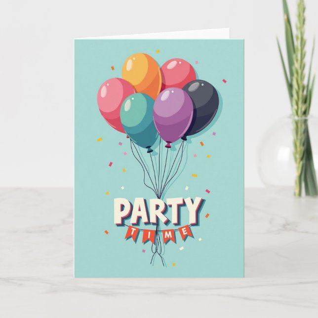 Party Time Bunting Card (Front)