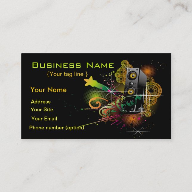 Party Time Business Card Template (Front)
